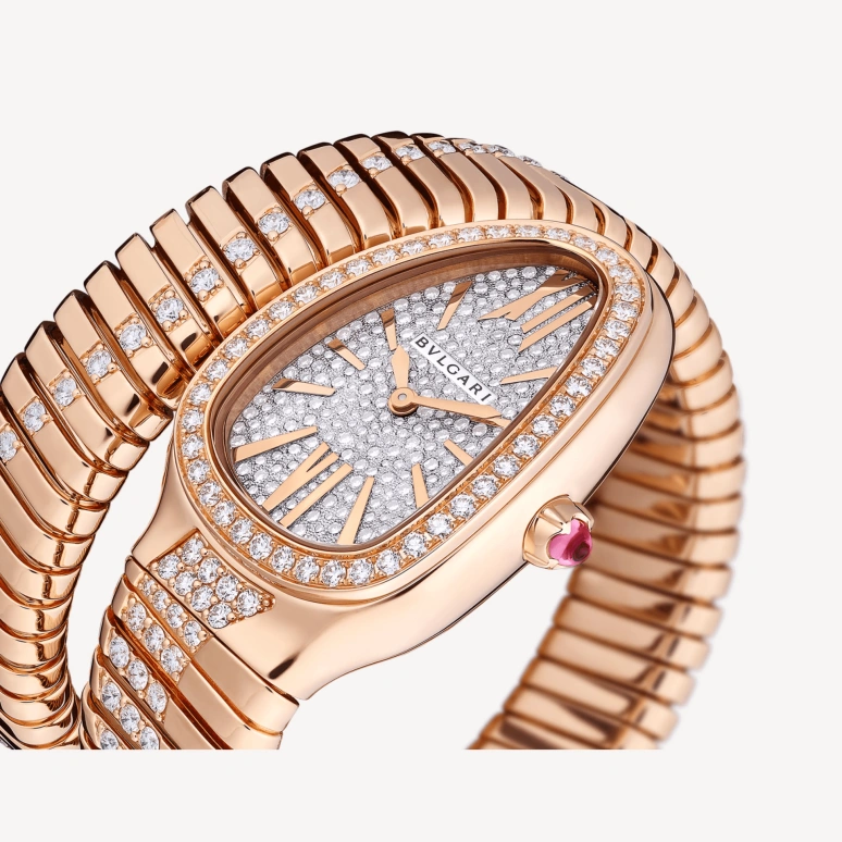 Bulgari,Serpenti 35mm,35mm,Rose Gold,Silver White,Quartz,Diamonds,103791