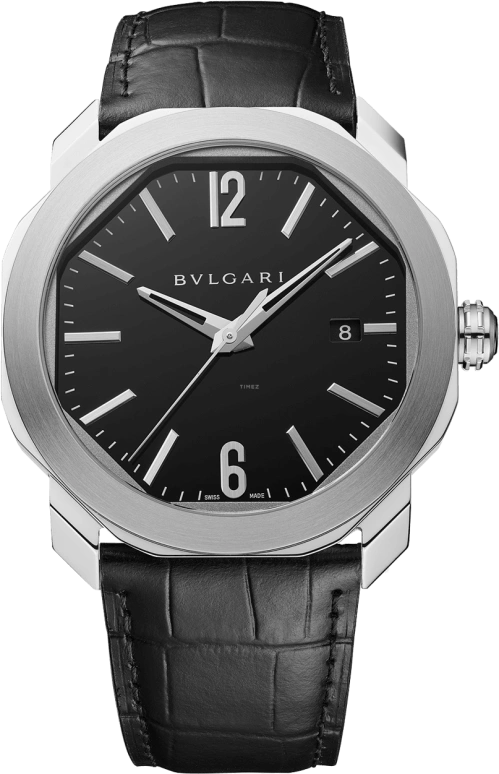 Bulgari,Octo 41mm,41mm,Stainless Steel,Black,42hours,In-house Caliber,Sapphire,Crystal Glass,103084