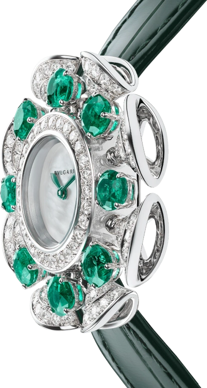 Bulgari,Divas' Dream 33mm,33mm,White Gold,White,Sapphire,Crystal Glass,Mother of Pearl,103505