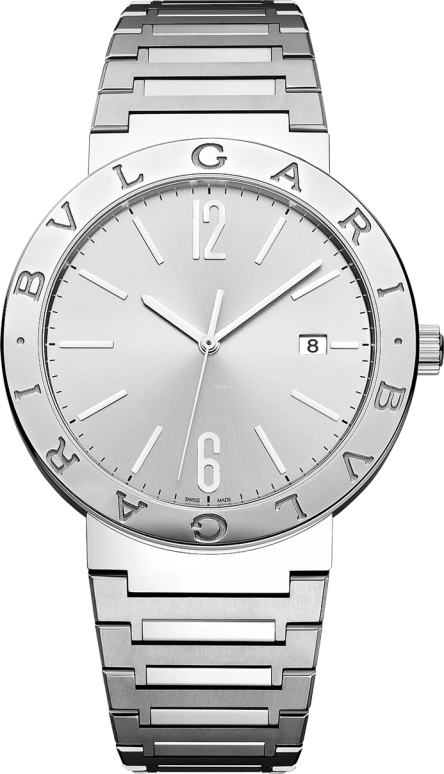 Bulgari,Bulgari Bulgari 41mm,41mm,Stainless Steel,Silver,42hours,In-house Caliber,Sapphire,Crystal Glass,103652