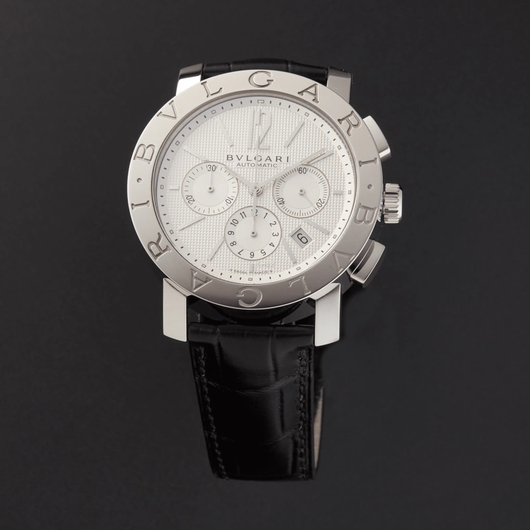 Bulgari,Other 42mm,42mm,Stainless Steel,White,Automatic,Chronograph,Day,101557