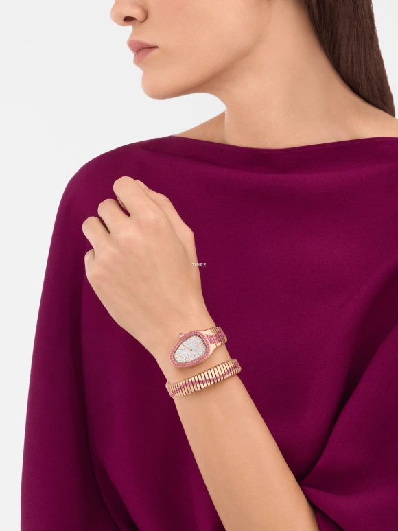 Bulgari,Serpenti 35mm,35mm,Rose Gold,Silver,Quartz,Sapphire,Other,104272