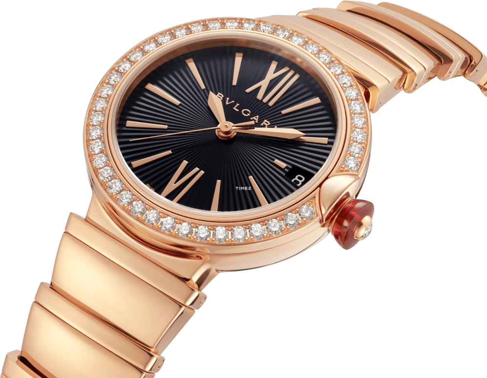 Bulgari,Lvcea 33mm,33mm,Rose Gold,Black,Automatic,Day,42hours,102260