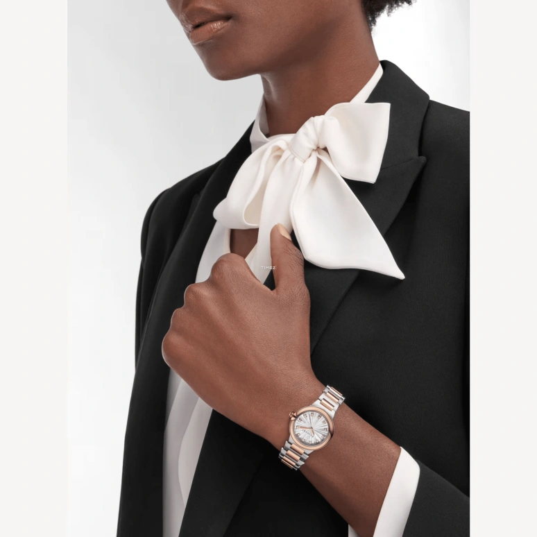 Bulgari,Lvcea 28mm,28mm,Stainless Steel,Rose Gold,Silver White,Quartz,Sapphire,Crystal Glass,Round,103878
