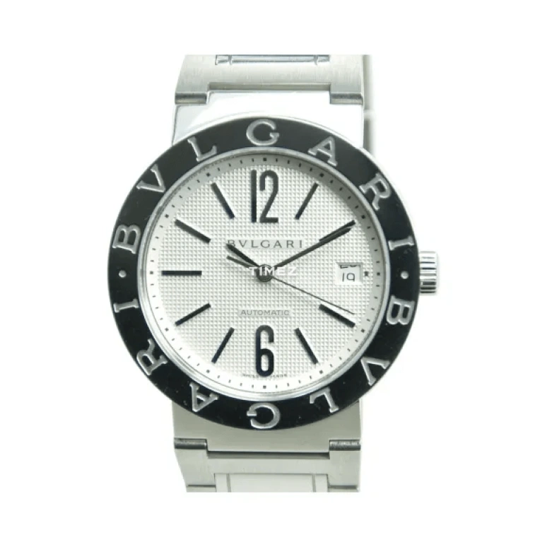 Bulgari,Other 38mm,38mm,Stainless Steel,White,Automatic,Day,Sapphire,Crystal Glass,101369