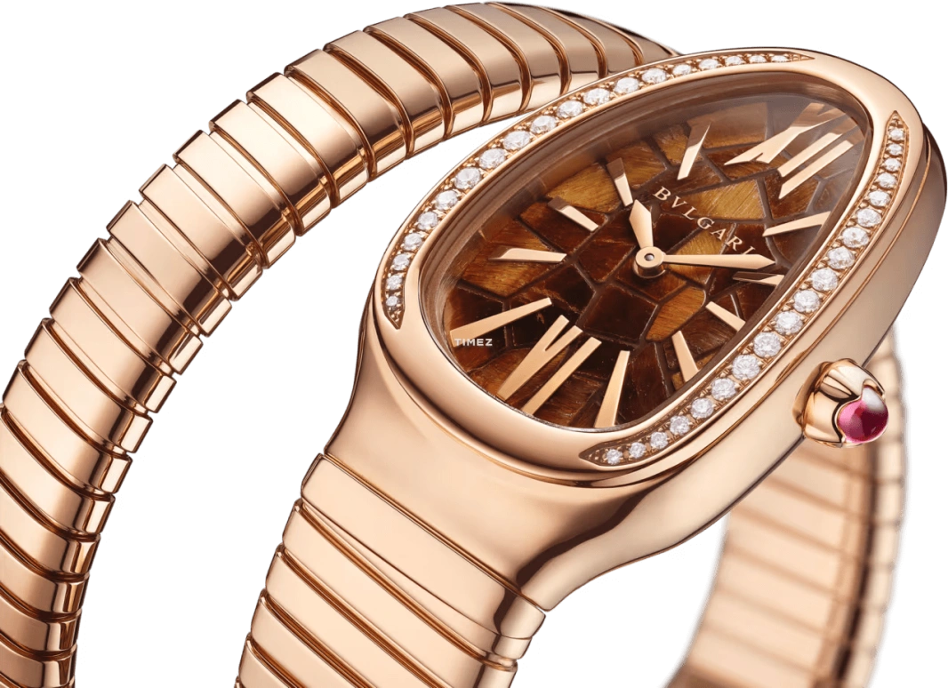 Bulgari,Serpenti 35mm,35mm,Rose Gold,Brown,Quartz,Sapphire,Crystal Glass,Other,104003