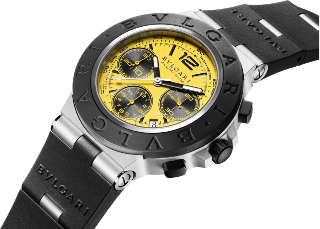 Bulgari,Aluminium 41mm,41mm,Aluminium,Yellow,Black,Automatic,Chronograph,Day,104006