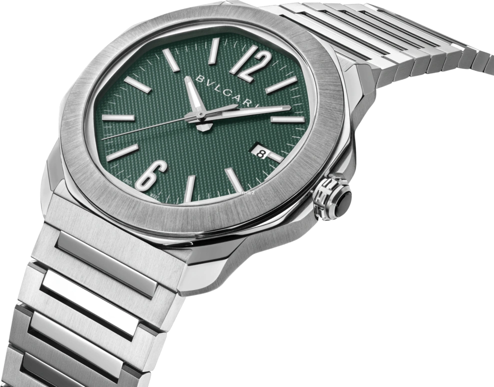 Bulgari,Octo 41mm,41mm,Stainless Steel,Green,Automatic,Day,42hours,104091
