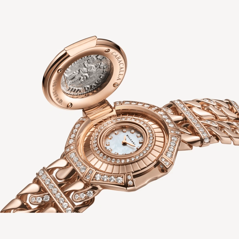 Bulgari,High Jewellery 33mm,33mm,Rose Gold,White,Handwound,Sapphire,Crystal Glass,Octagon,103870