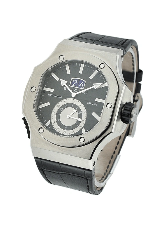 Bulgari,Other 56x51mm,56x51mm,Stainless Steel,Black,Automatic,Chronograph,Day,101844