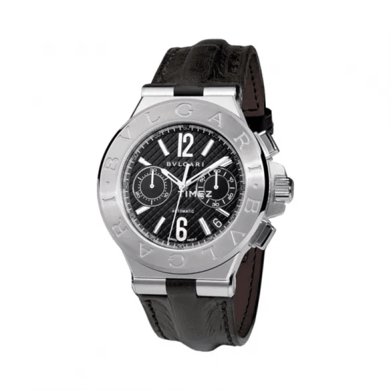 Bulgari,Other 40mm,40mm,Stainless Steel,Black,Automatic,Chronograph,Day,101622