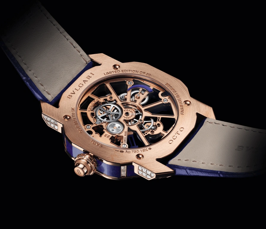 Bulgari,Octo 44mm,44mm,Rose Gold,Skeleton,Handwound,Tourbillon,Sapphire,Crystal Glass,103155