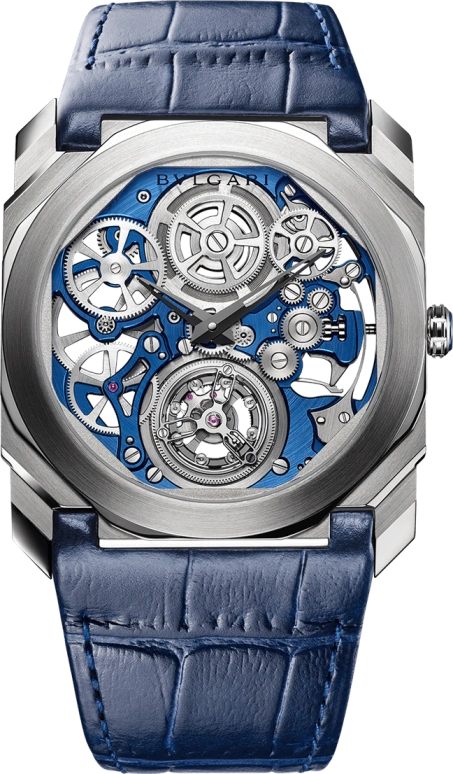 Bulgari,Octo 40mm,40mm,Platinum,Sapphire,Crystal Glass,Open,103188