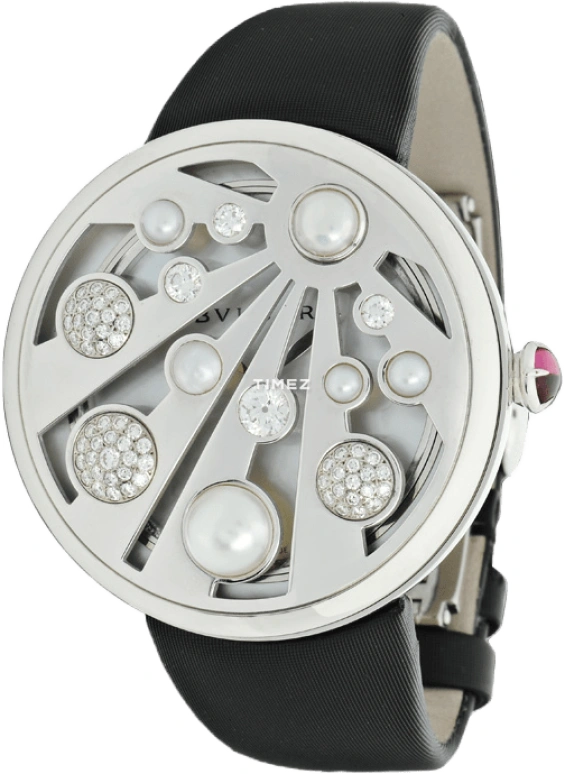 Bulgari,Mediterranean Eden 40mm,40mm,White Gold,Pearl,White,Sapphire,Crystal Glass,Setting,MEW40WGDPL