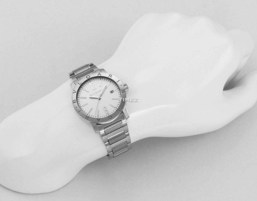 Bulgari,Other 39mm,39mm,Stainless Steel,Silver,Automatic,Day,Sapphire,BB39WSSD