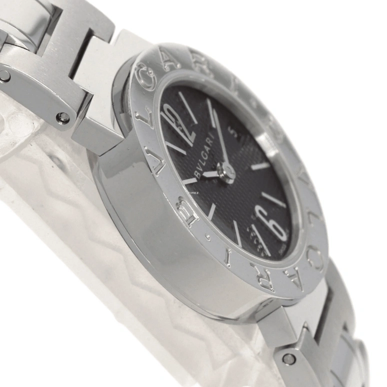 Bulgari,Bulgari Bulgari 23mm,23mm,Stainless Steel,Black,Quartz,Day,Sapphire,Crystal Glass,BB23BSSD,BB23BSSD/N