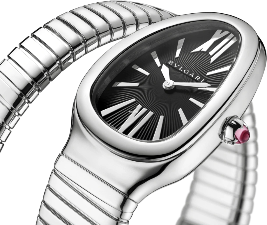 Bulgari,Serpenti 35mm,35mm,Stainless Steel,Black,Quartz,Other,Silver,102826
