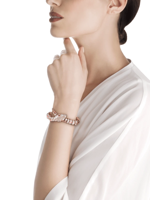 Bulgari,Serpenti 40mm,40mm,Rose Gold,White,Quartz,26280hours,In-house Caliber,102444