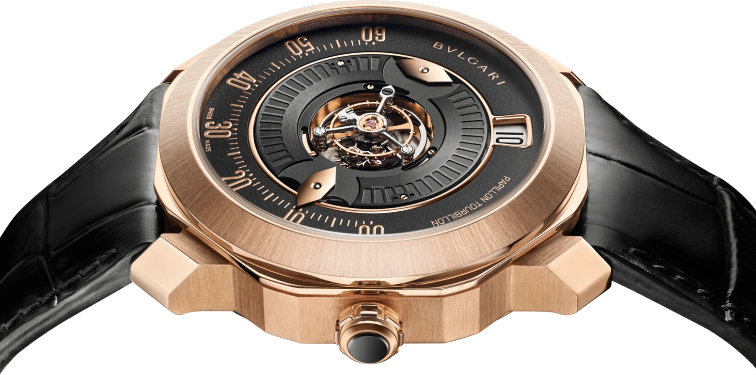 Bulgari,Octo 41mm,41mm,Rose Gold,Black,Handwound,60hours,In-house Caliber,103475