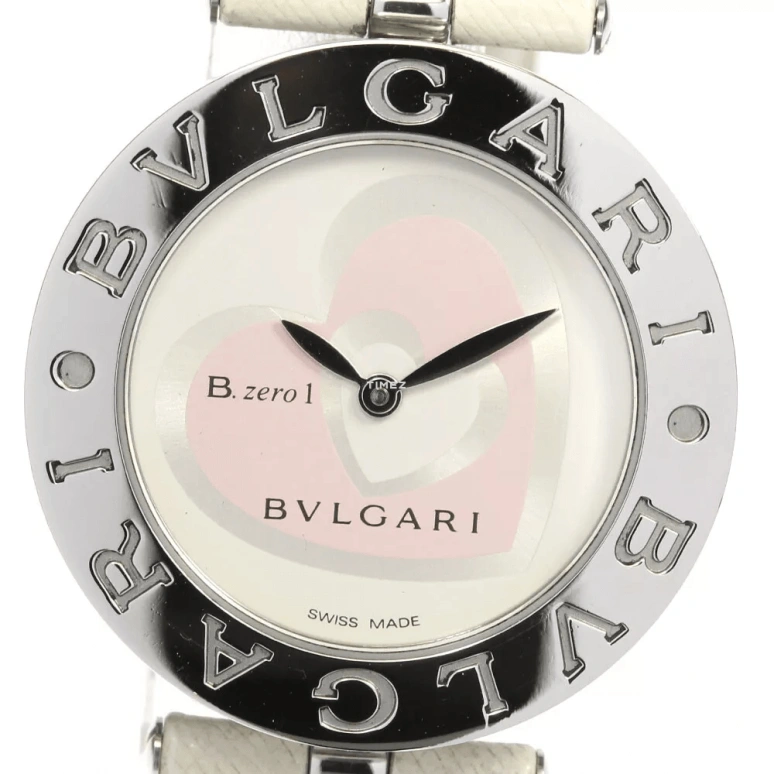 Bulgari,B.Zero1 30mm,30mm,Stainless Steel,Pink,White,Quartz,Sapphire,Round,BZ30WPHSL