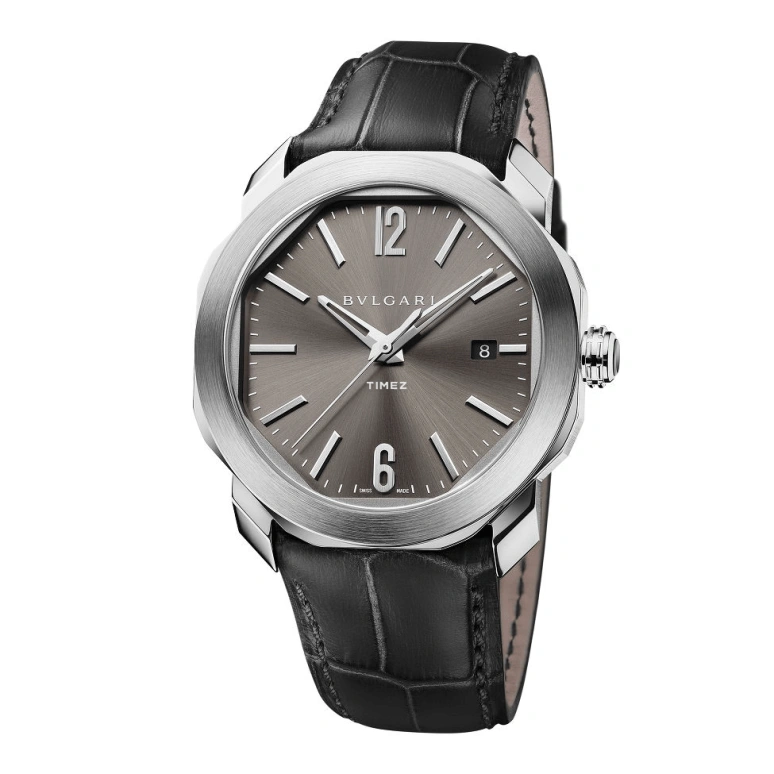 Bulgari,Octo 41mm,41mm,Stainless Steel,Black,Grey,Automatic,Day,Sapphire,102855