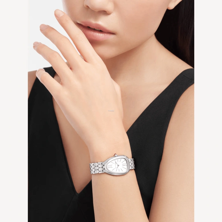 Bulgari,Serpenti Seduttori 33mm,33mm,Stainless Steel,White,Quartz,Sapphire,Crystal Glass,Other,103937