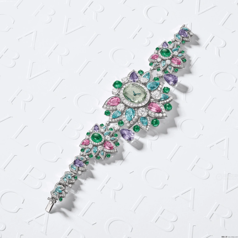 Bulgari,High Jewellery ,Platinum,Green,Quartz,Round,Silver White,103681