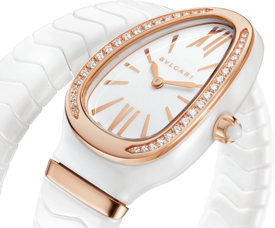 Bulgari,Serpenti 35mm,35mm,Ceramic,White,Sapphire,Crystal Glass,102613
