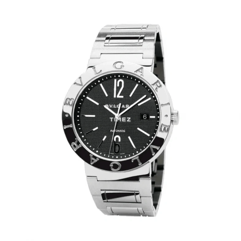 Bulgari,Other 42mm,42mm,Stainless Steel,Black,Automatic,Day,Sapphire,101382