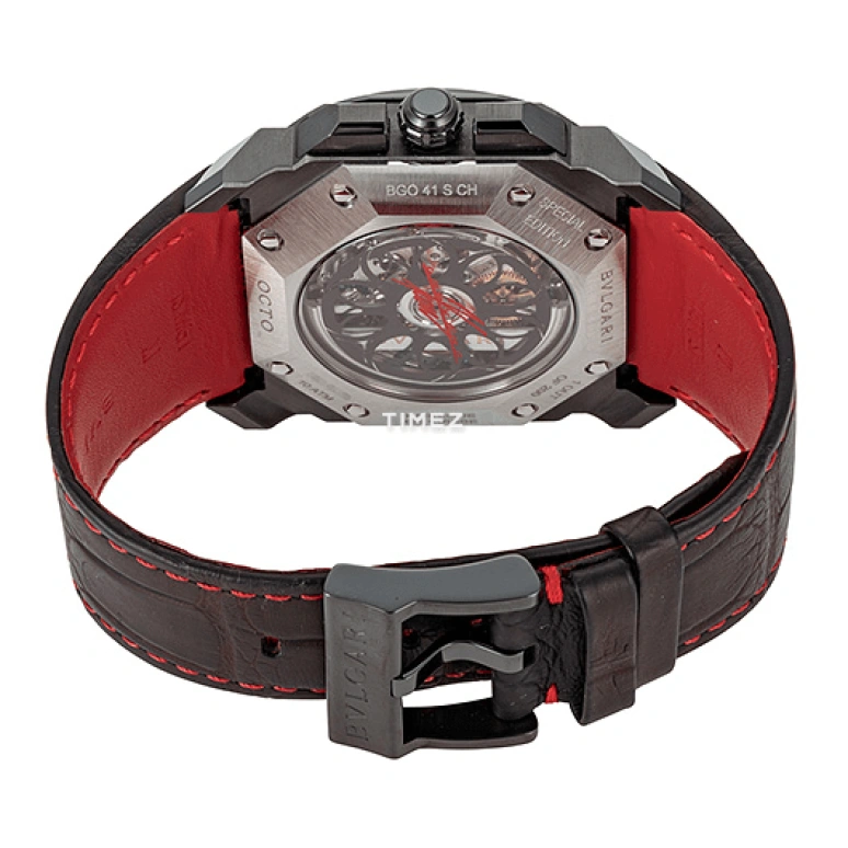 Bulgari,Octo 41.50mm,41.50mm,Stainless Steel,Smoky Coal,Coal,Black,Automatic,Chronograph,Day,102555