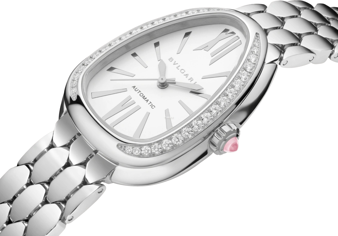 Bulgari,Serpenti Seduttori 34mm,34mm,Stainless Steel,White,Automatic,50hours,In-house Caliber,104060