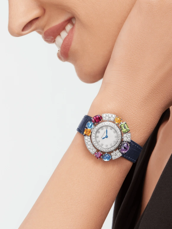 Bulgari,Divas' Dream 36mm,36mm,White Gold,White,Sapphire,Crystal Glass,Mother of Pearl,103499