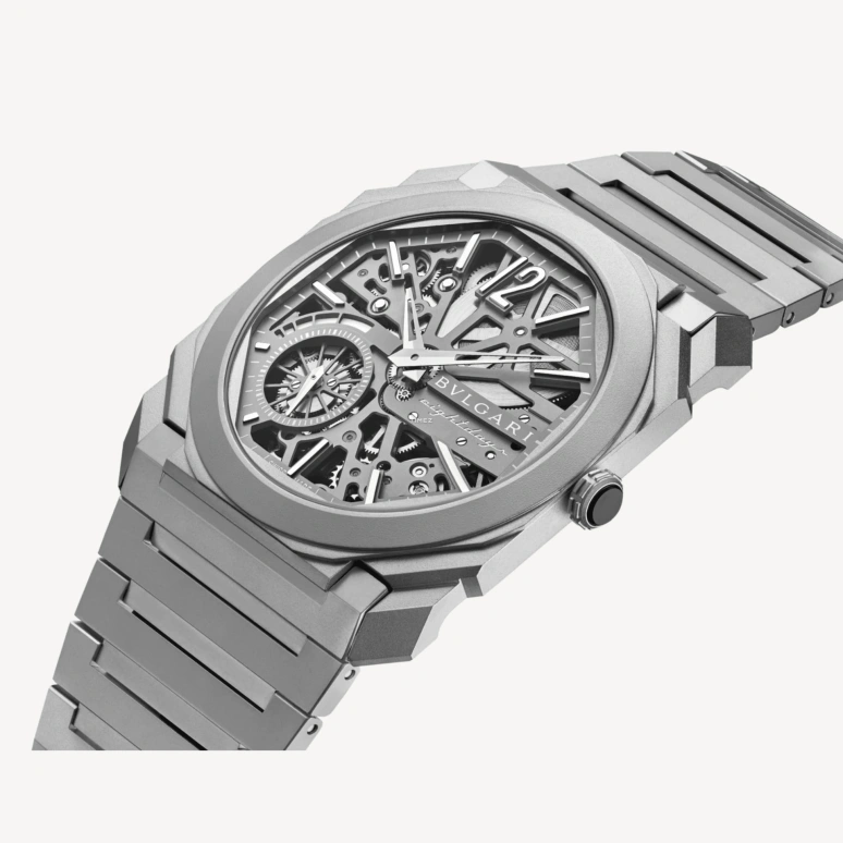 Bulgari,Octo 40mm,40mm,Titanium Gold,Skeleton,Handwound,Octagon,Titanium Gray,103610