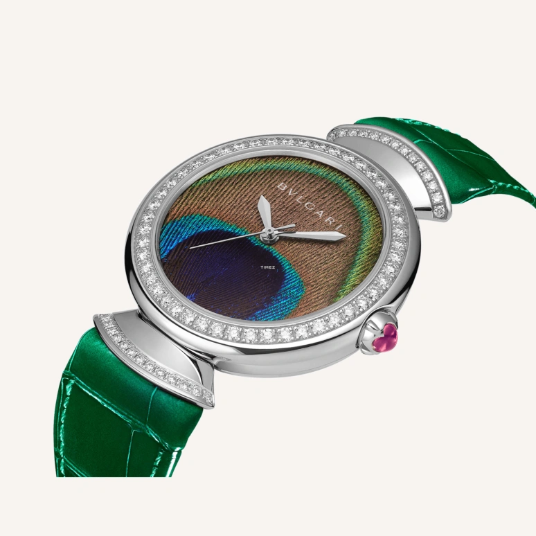 Bulgari,Divas' Dream 37mm,37mm,White Gold,Green,Brown,Automatic,Sapphire,Round,103885