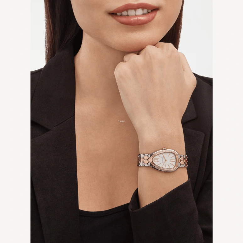 Bulgari,Serpenti Seduttori 33mm,33mm,Stainless Steel,White,Quartz,Sapphire,Crystal Glass,Other,103945