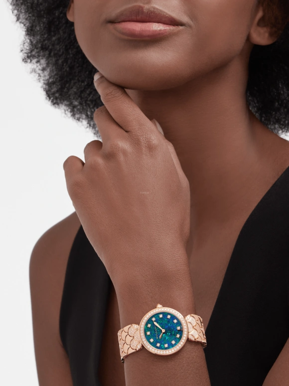 Bulgari,Divas' Dream 33mm,33mm,Rose Gold,Black,Sapphire,Crystal Glass,103646