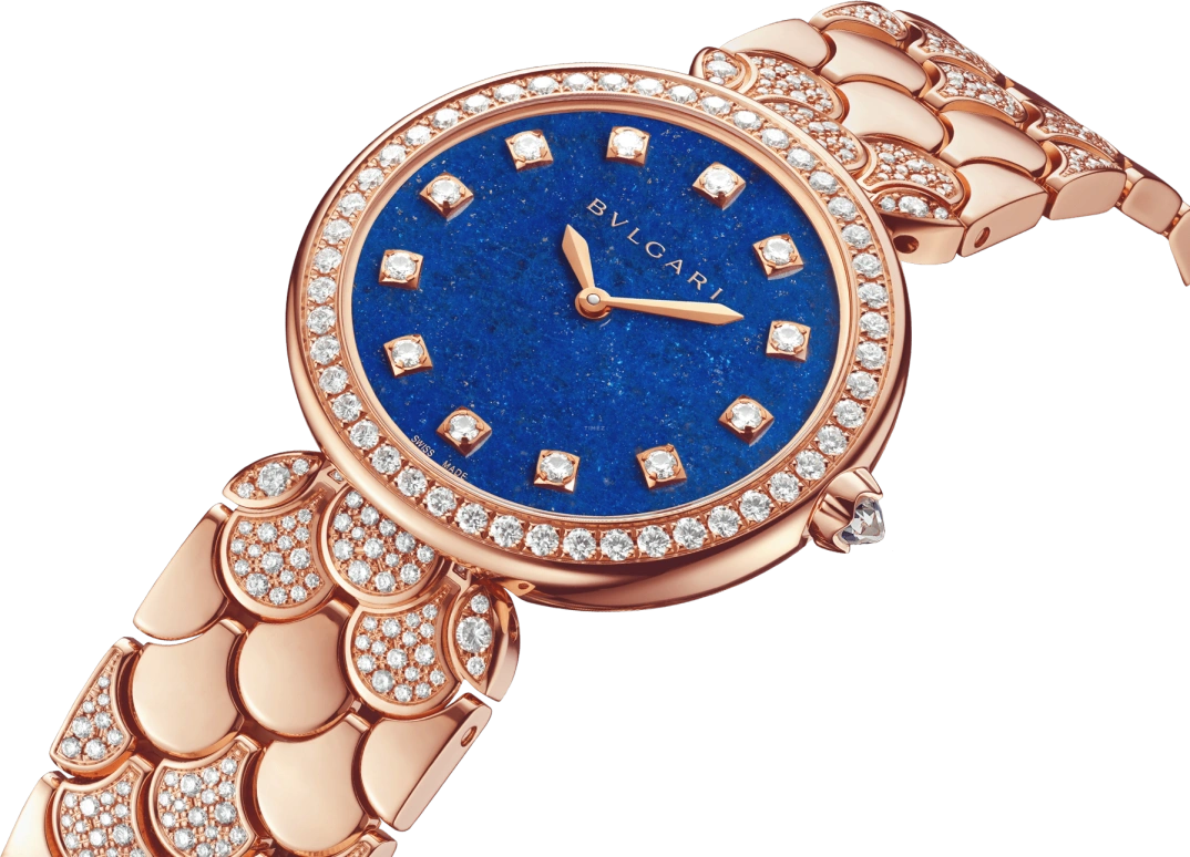 Bulgari,Divas' Dream 33mm,33mm,Rose Gold,Sapphire,Crystal Glass,Lapis Lazuli,Diamonds,103574