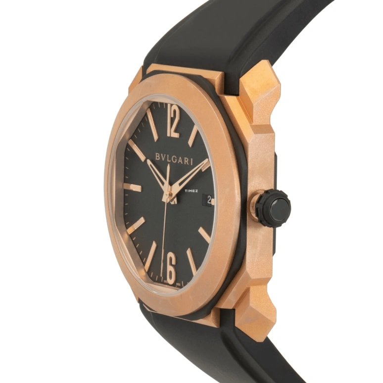 Bulgari,Octo 41mm,41mm,Rose Gold,Coal Gray,Grey,Automatic,Day,Sapphire,103203