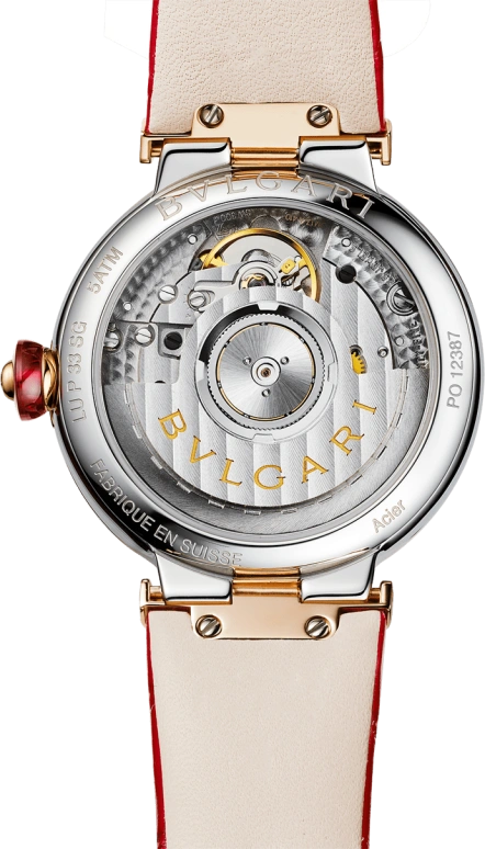 Bulgari,Lvcea 33mm,33mm,Stainless Steel,Rose Gold,Silver White,Sapphire,Crystal Glass,Rose Gold,102997