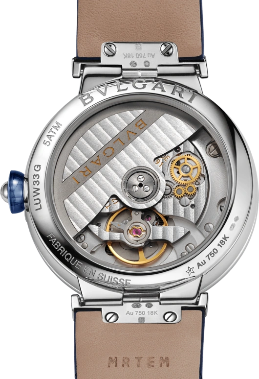 Bulgari,Lvcea 33mm,33mm,White Gold,Blue,Sapphire,Crystal Glass,White,Setting,Diamonds,103340