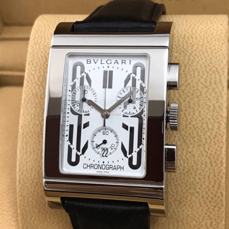 Bulgari,Rettangolo 29x49mm,29x49mm,Stainless Steel,Silver White,Automatic,Chronograph,Day,RTC49SLD