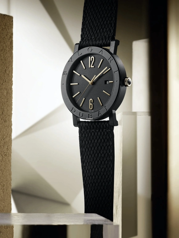 Bulgari,Bulgari Bulgari 41mm,41mm,Stainless Steel,Black,Automatic,Day,Sapphire,Crystal Glass,103225