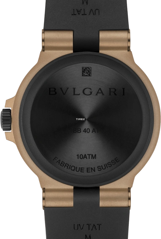Bulgari,Aluminium 40mm,40mm,Rubber,Bronze,Black,Automatic,Day,Dule Time,104241