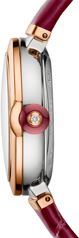 Bulgari,Lvcea 33mm,33mm,Stainless Steel,Rose Gold,Silver White,Sapphire,Crystal Glass,Rose Gold,102639