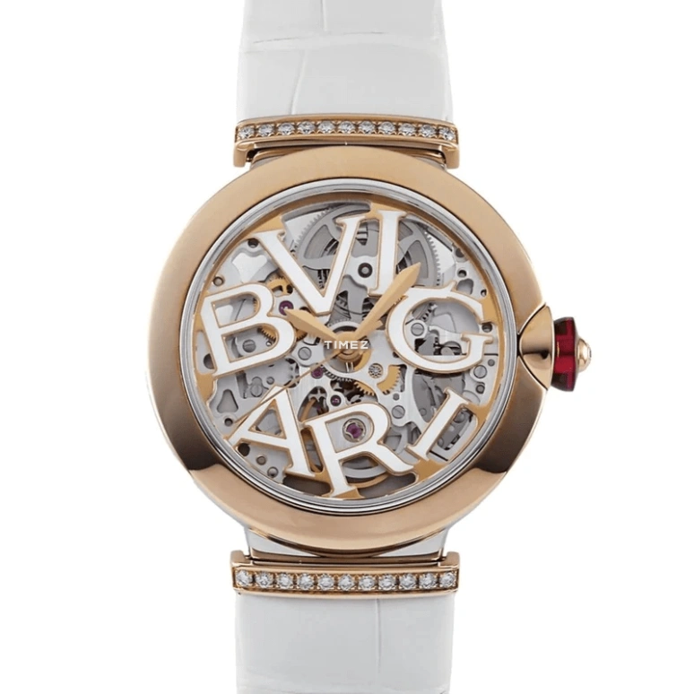 Bulgari,Lvcea 33mm,33mm,Rose Gold,White,Skeleton,Automatic,Round,103290