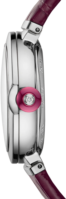 Bulgari,Lvcea 33mm,33mm,Stainless Steel,Pink Red,Red,Pink,Sapphire,Crystal Glass,Round,102609
