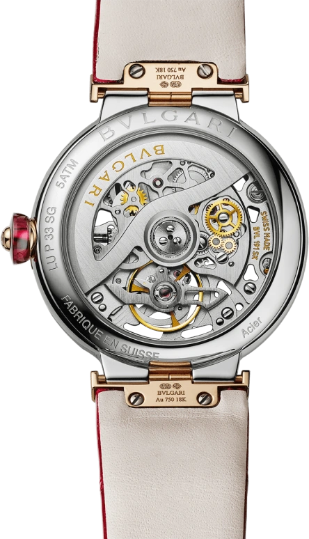 Bulgari,Lvcea 33mm,33mm,Stainless Steel,Sapphire,Crystal Glass,Setting,Ruby,Open,103122