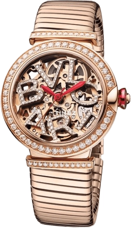 Bulgari,Lvcea 33mm,33mm,Rose Gold,Sapphire,Crystal Glass,Open,103134
