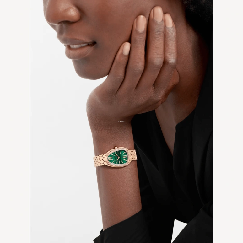 Bulgari,Serpenti Seduttori 33mm,33mm,Rose Gold,Green,Quartz,Sapphire,Crystal Glass,Other,103944