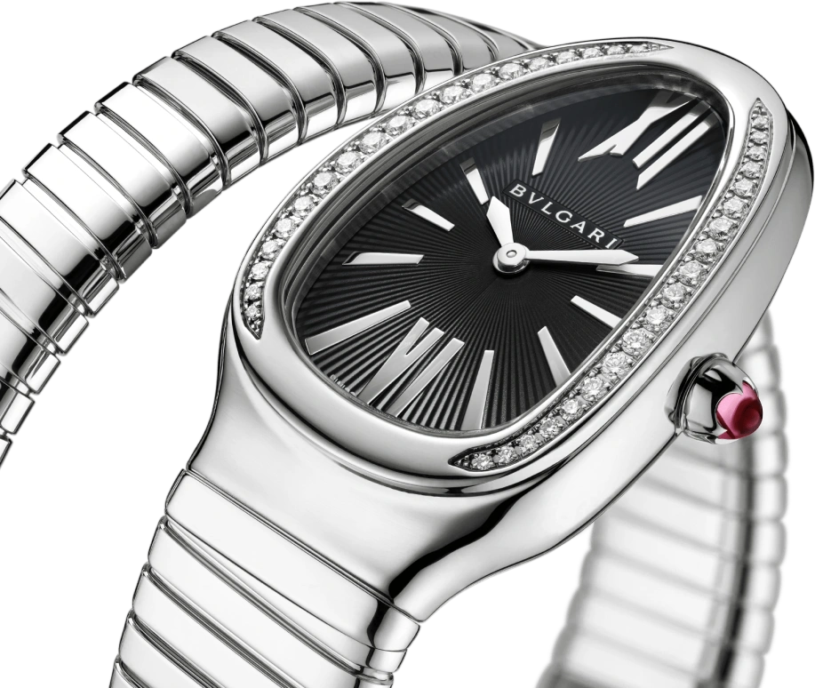Bulgari,Serpenti 35mm,35mm,Stainless Steel,Black,Sapphire,Crystal Glass,103524